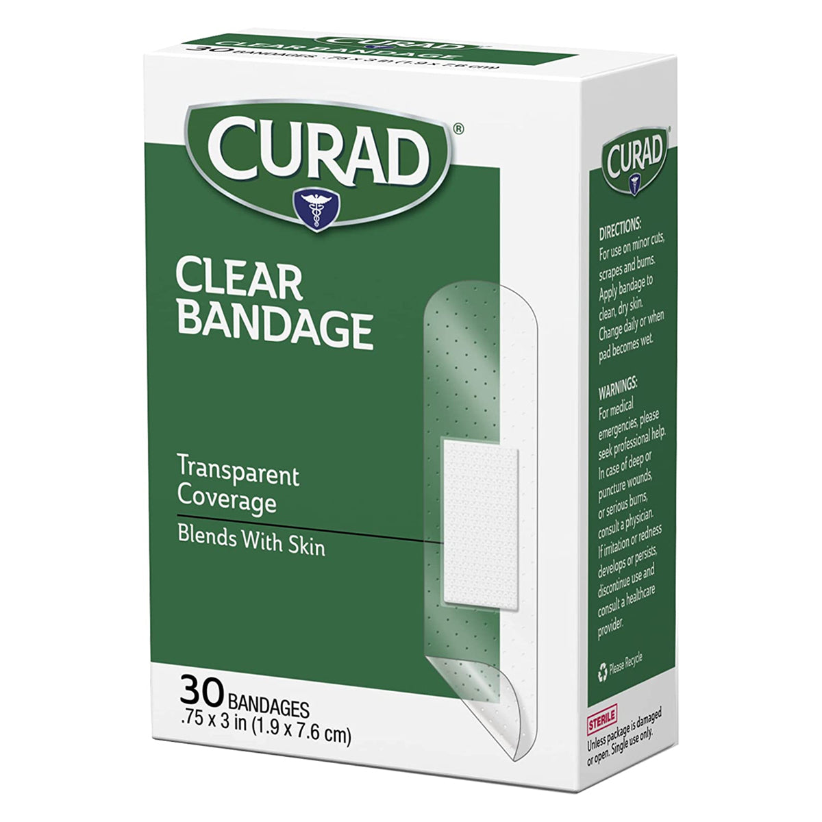 30pk Curad Clear Strip Bandages – Transparent Healing Comfort