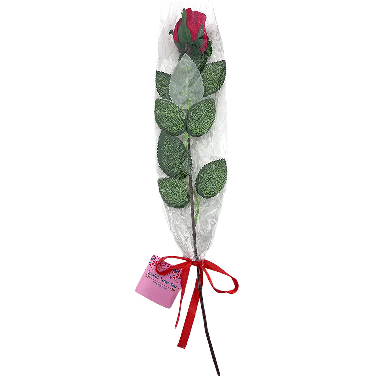 Long Stem Velvet Rose – Scented Artificial Flower, Romantic Gift