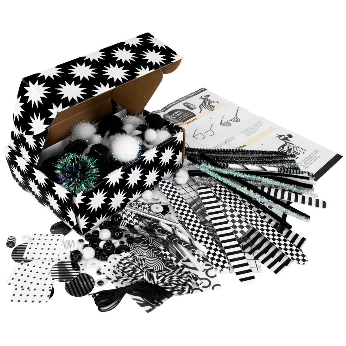 233pc Black + White Craft Kit For Kids – Arts & Crafting Fun!