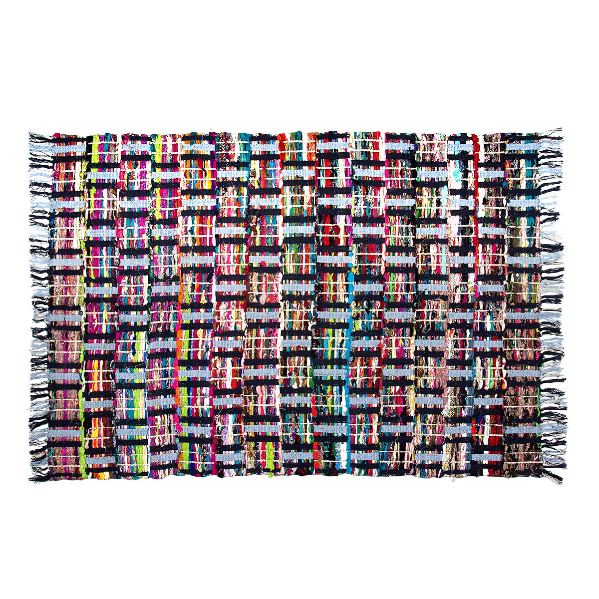 Sunrise Chindi Rug of Colorful Recycled Fabric – Many Styles