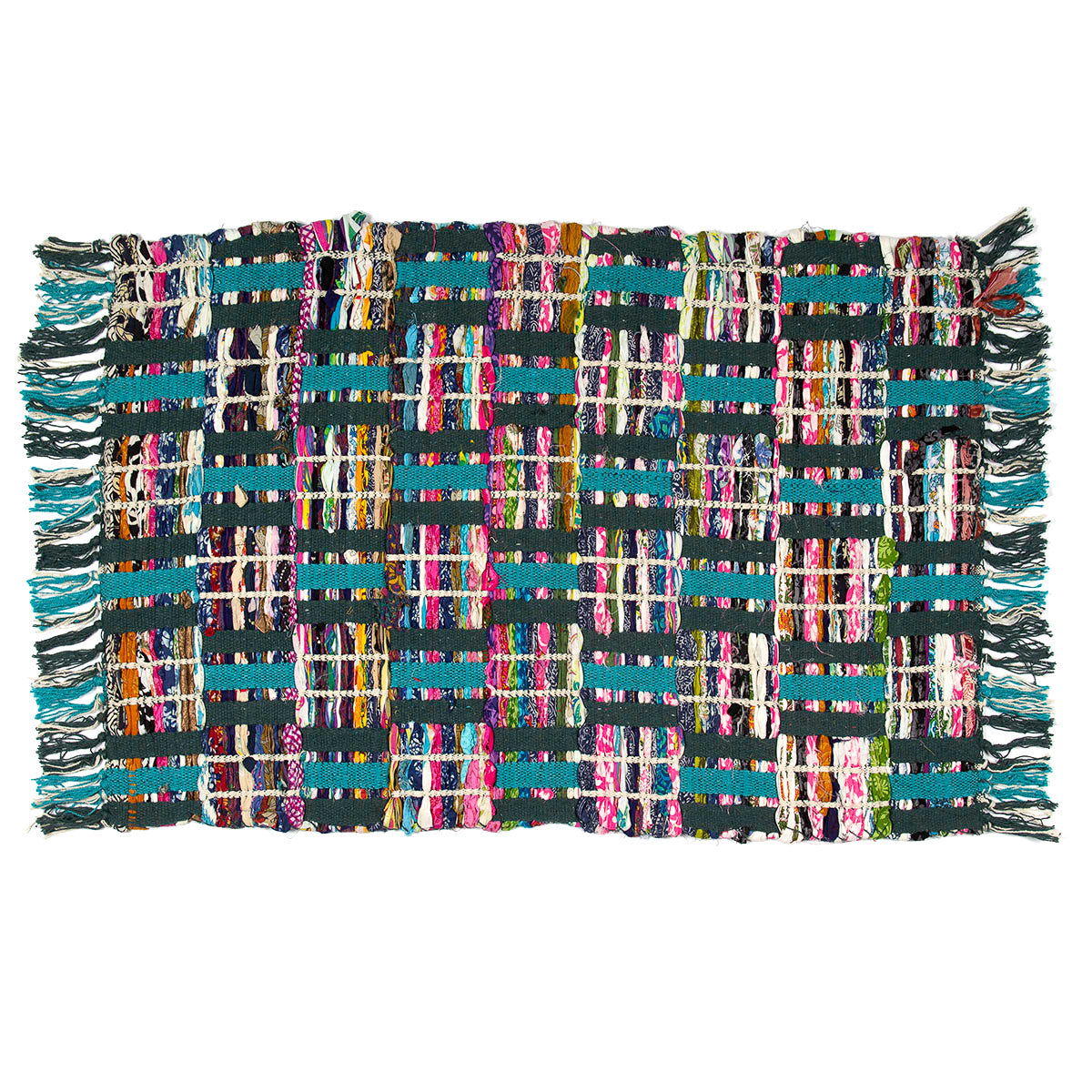 Sunrise Chindi Rug of Colorful Recycled Fabric – Many Styles