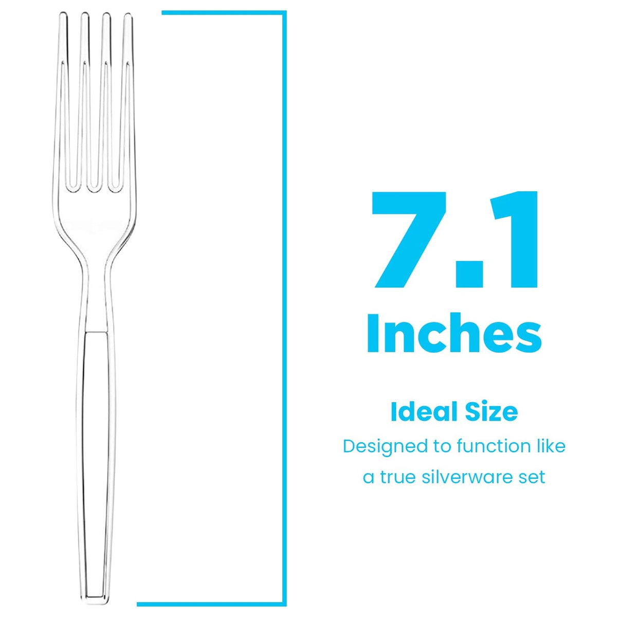 120pk Zeppoli 8” Plastic Fork Set – Clear, Sturdy, Recycle, Reuse