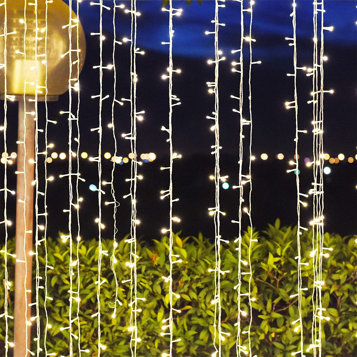 Sterno Home 300 White LED Curtain Lights – 8 Lighting Effects