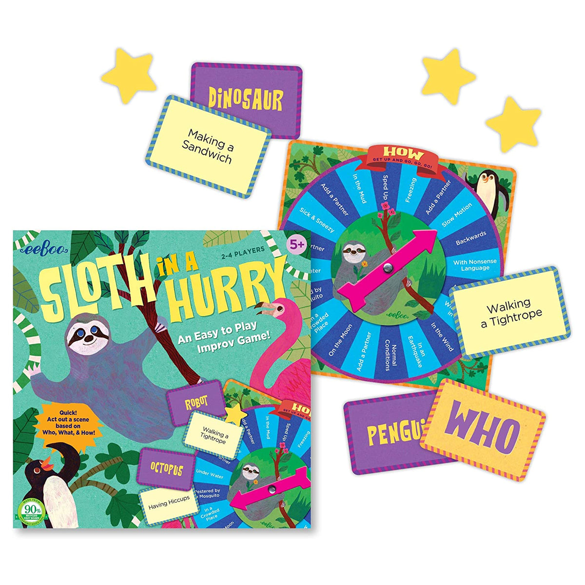 eeBoo Sloth in a Hurry – Improv Action Board Game For Kids!