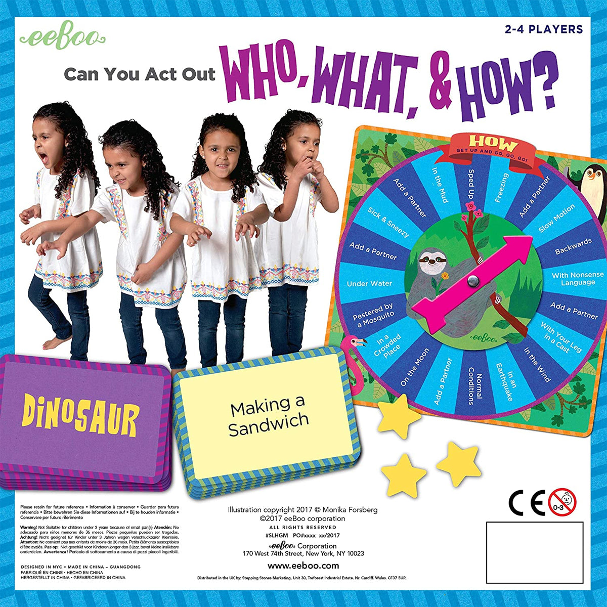 eeBoo Sloth in a Hurry – Improv Action Board Game For Kids!