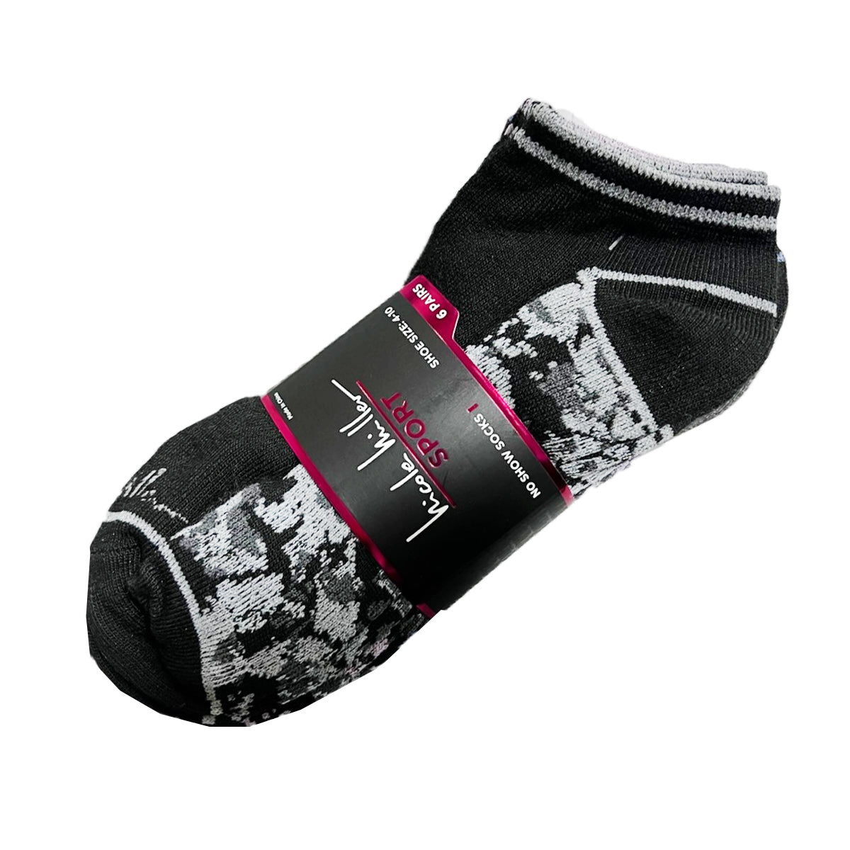 6 Pairs Nicole Miller Women’s No Show Socks – Flat Knit Comfort