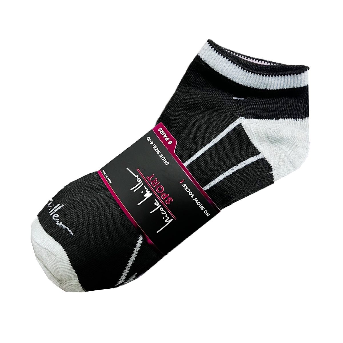 6 Pairs Nicole Miller Women’s No Show Socks – Flat Knit Comfort