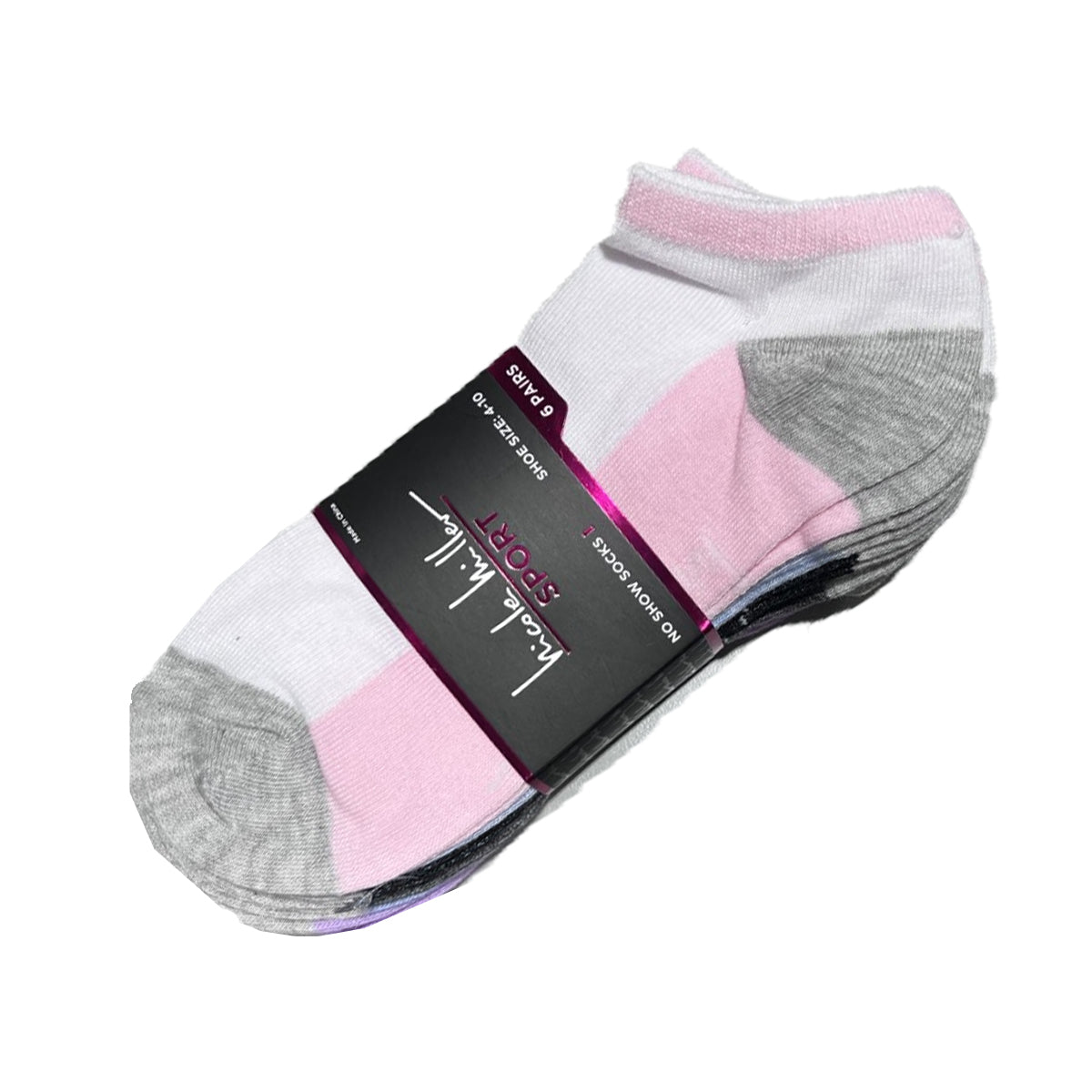 6 Pairs Nicole Miller Women’s No Show Socks – Flat Knit Comfort