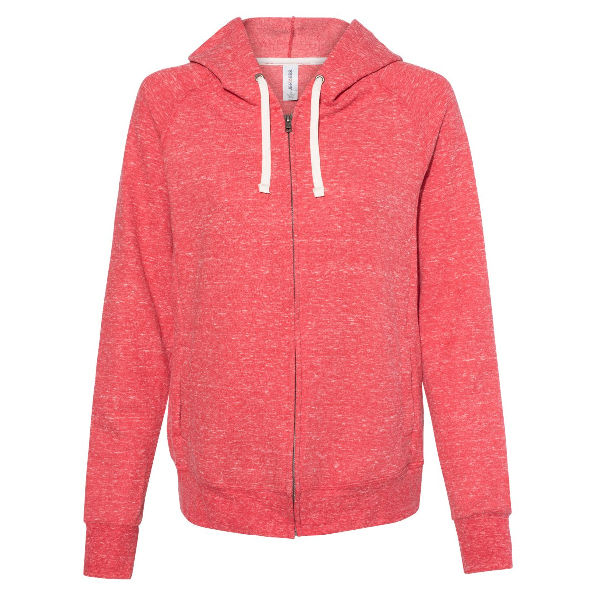 Jerzees Women’s Full Zip Cotton Blend Hoodie With Side Pockets