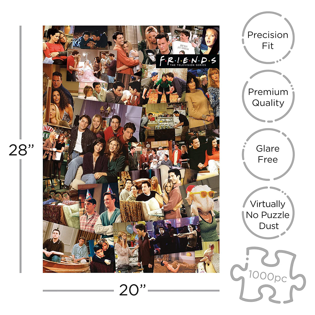 Aquarius 1000pc Friends TV Show 28 x 20" Collage Jigsaw Puzzle