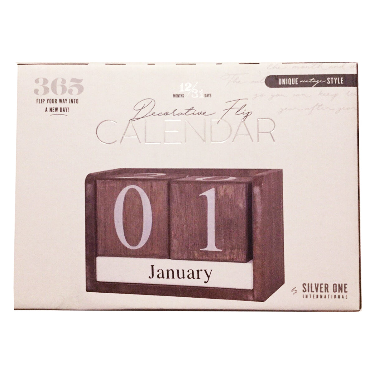 Wooden Block Perpetual Date Desktop Calendar – Reusable Any Year