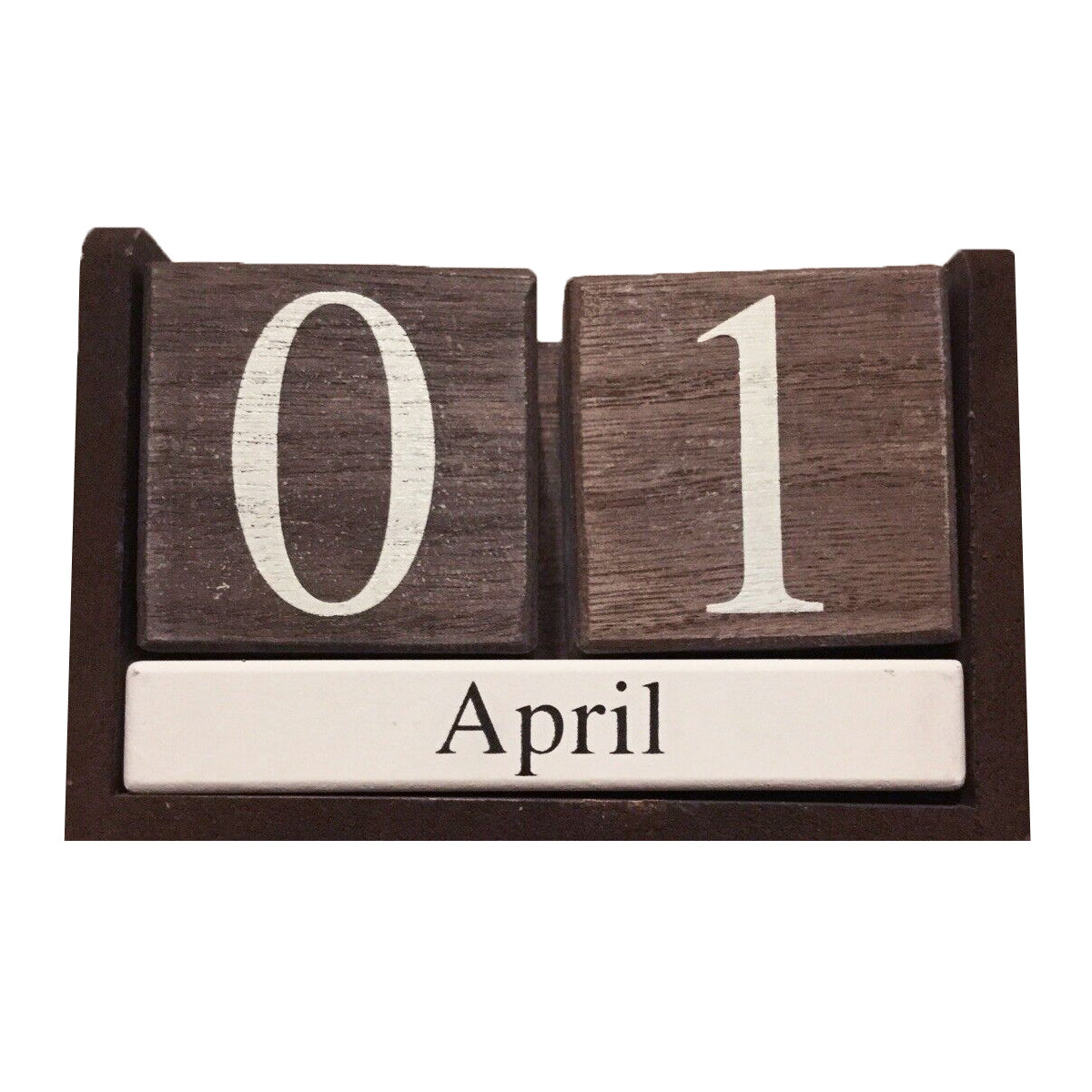 Wooden Block Perpetual Date Desktop Calendar – Reusable Any Year