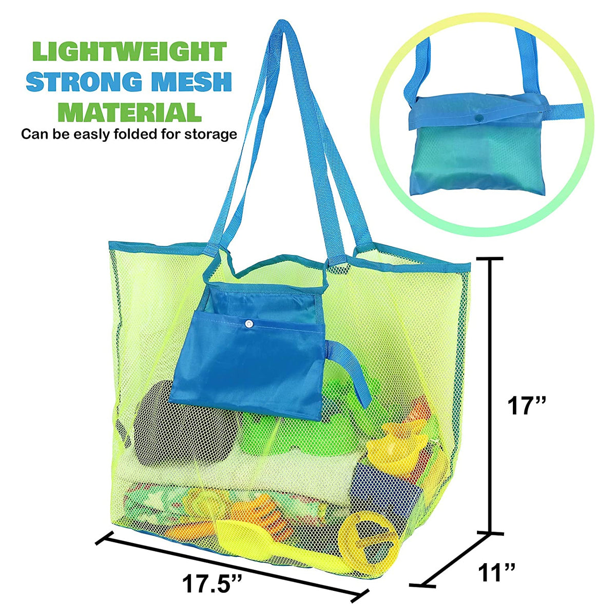 Click N’ Play Beach Bag- Mesh Tote Outdoor Bag, Extra Large!