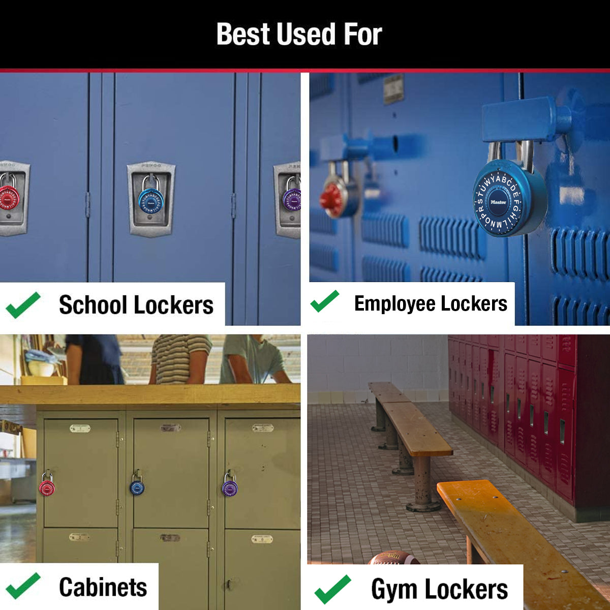 Master Lock Pre-Set Letter Combination Lock- For Cabinets and Lockers