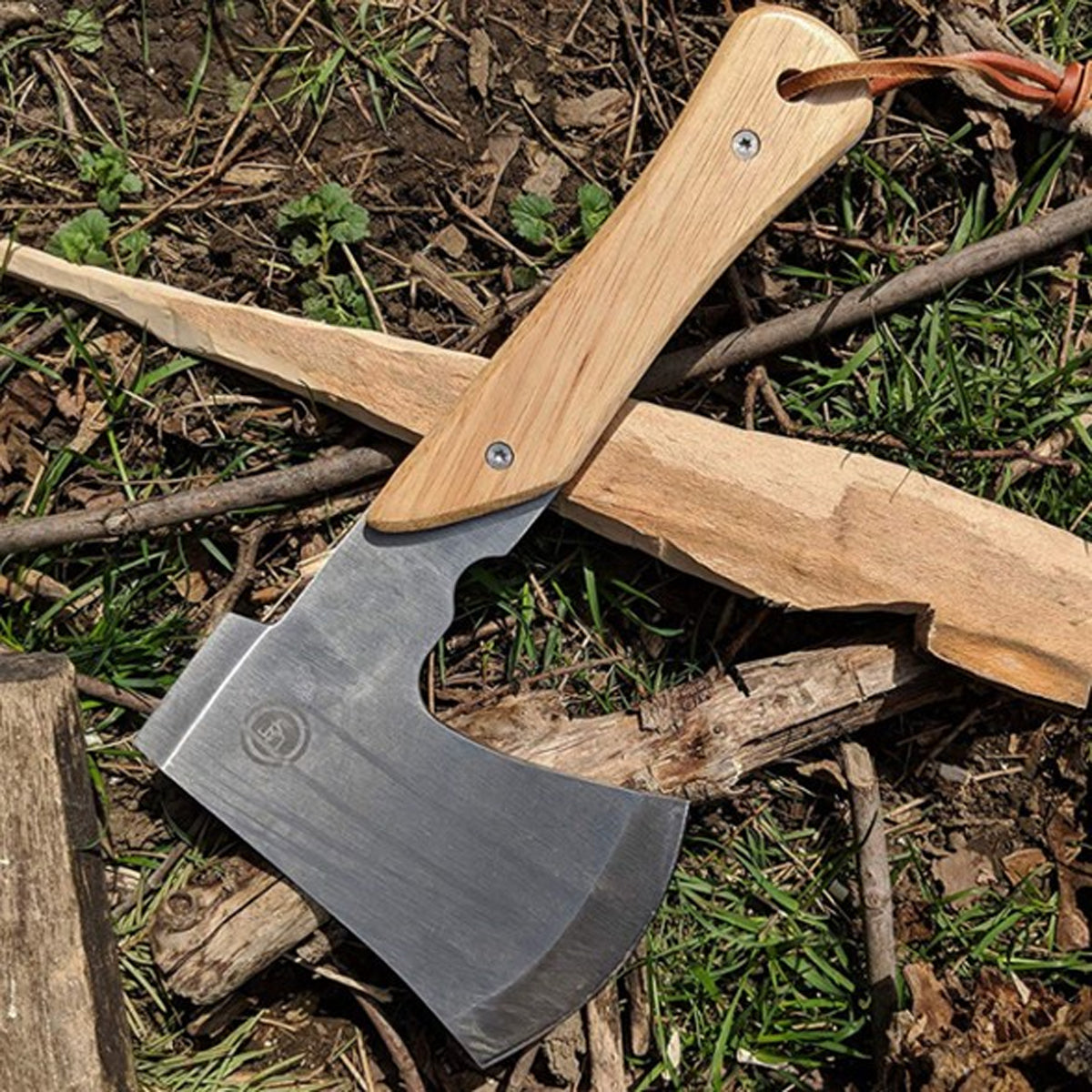 UST Wooden Camp Ax – Compact Size Axe, Stainless Steel Blade