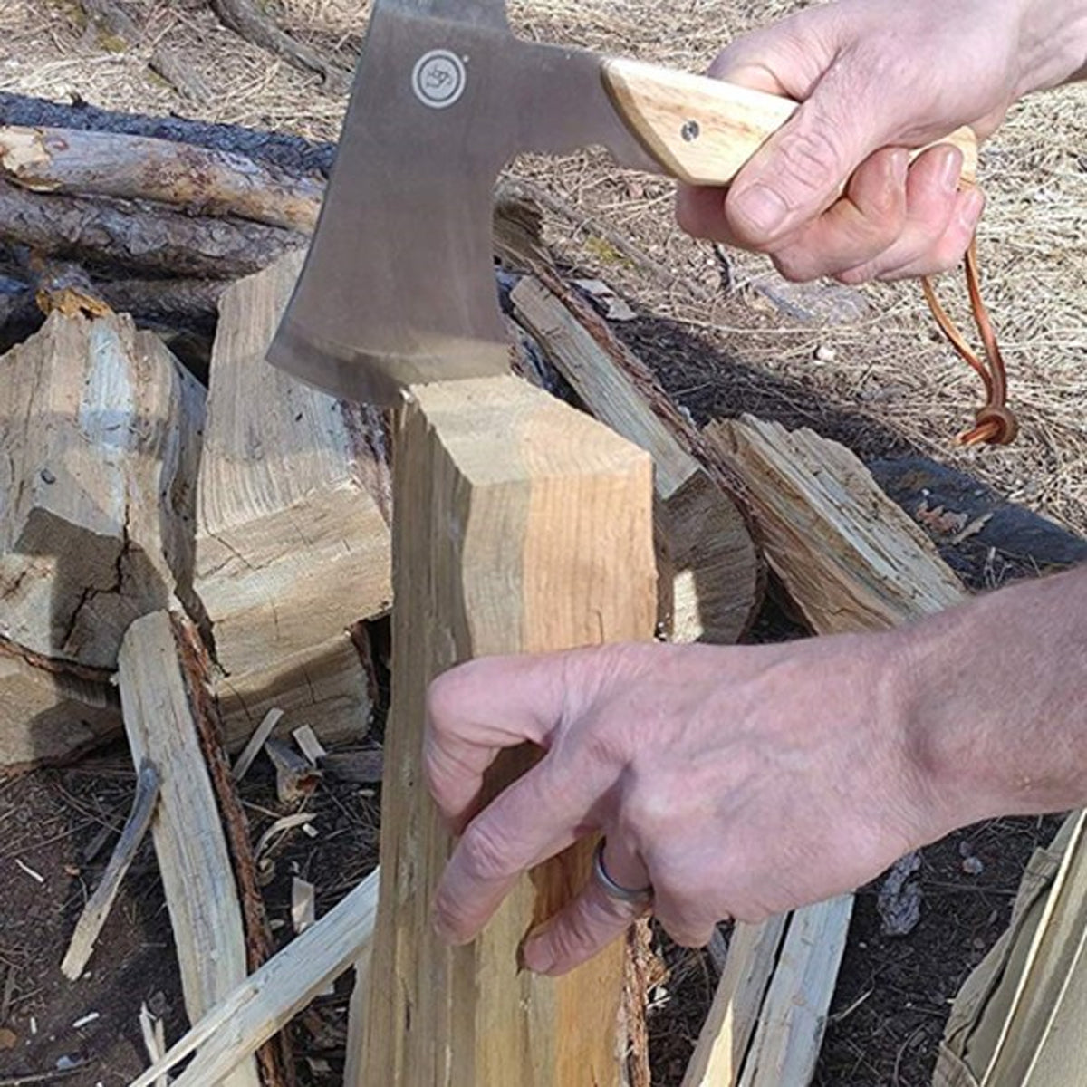 UST Wooden Camp Ax – Compact Size Axe, Stainless Steel Blade
