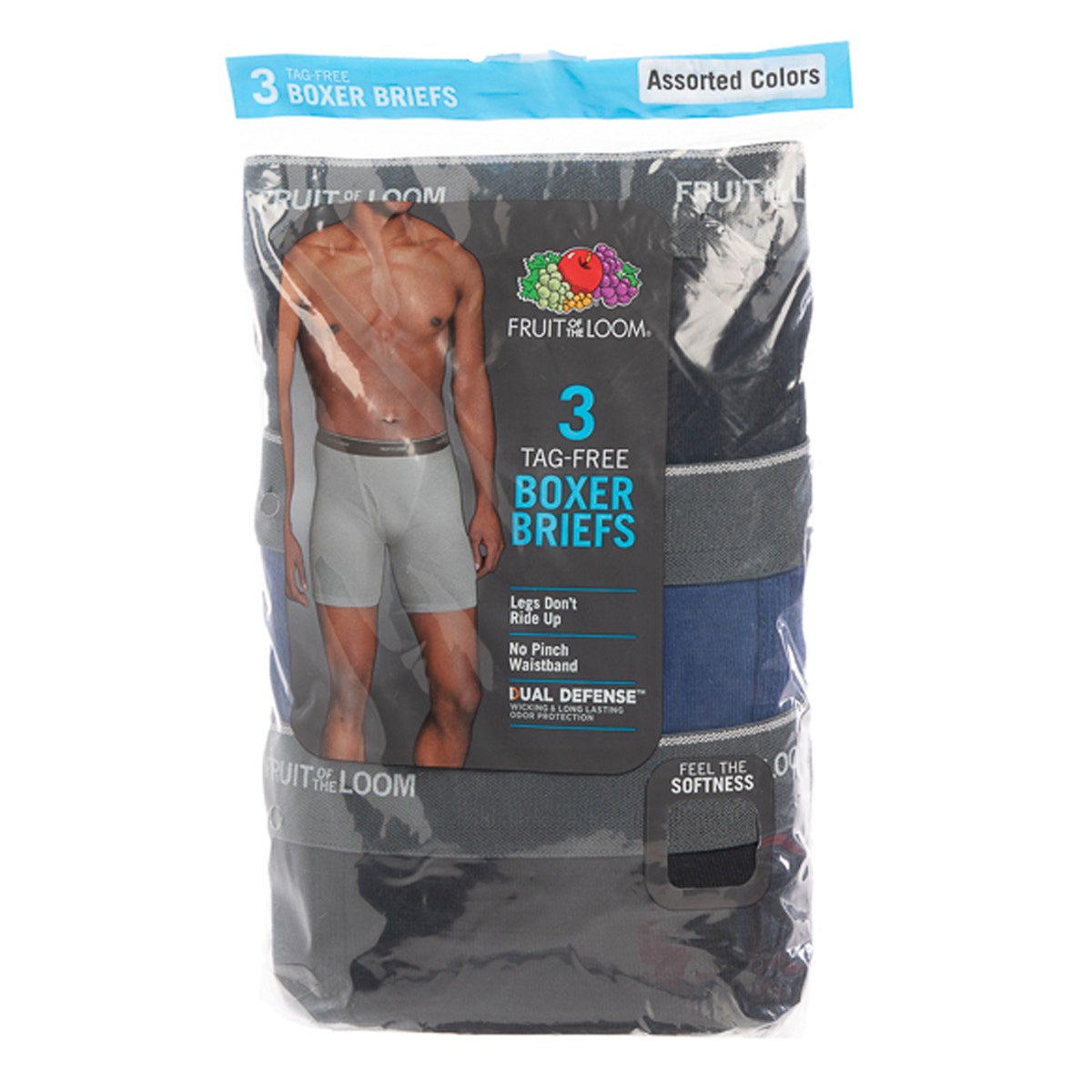 3pk Fruit Of The Loom Men’s Tag Free Boxer Briefs – Assorted