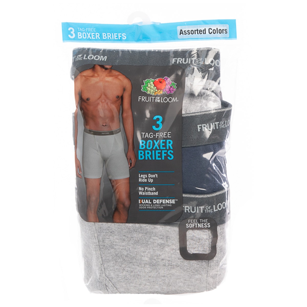 3pk Fruit Of The Loom Men’s Tag Free Boxer Briefs – Assorted