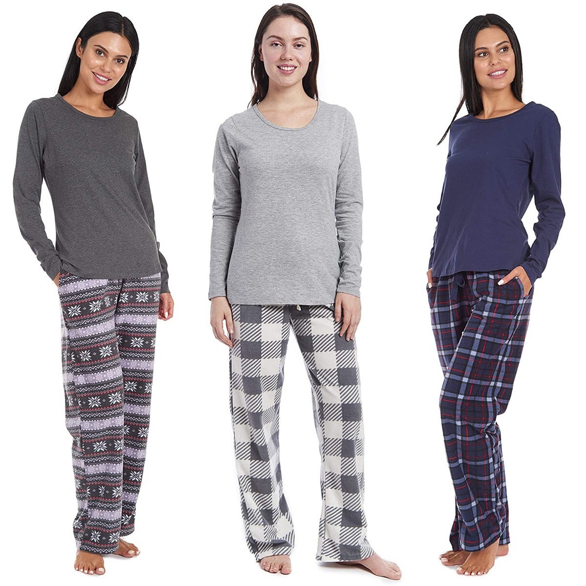 Ladies Pink Rabbit Fleece Pyjama Set with Sherpa Fleece Bottoms