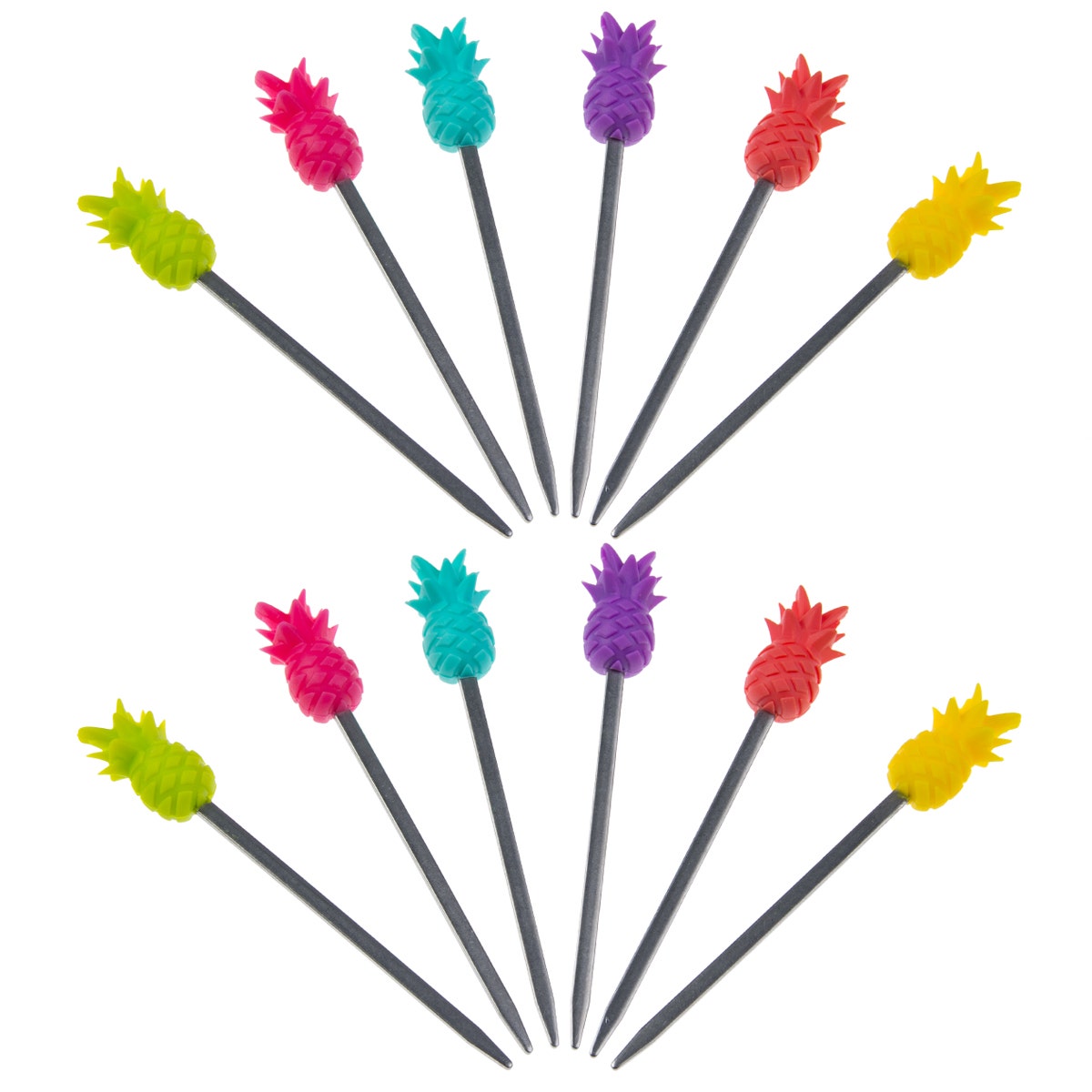 12pk Pineapple Picks for Snacks or Cocktails - Stainless Steel