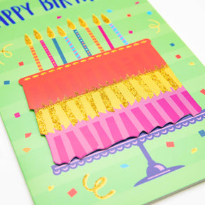 PaperCraft Handmade Birthday Card w- Envelope – Cake & Candles
