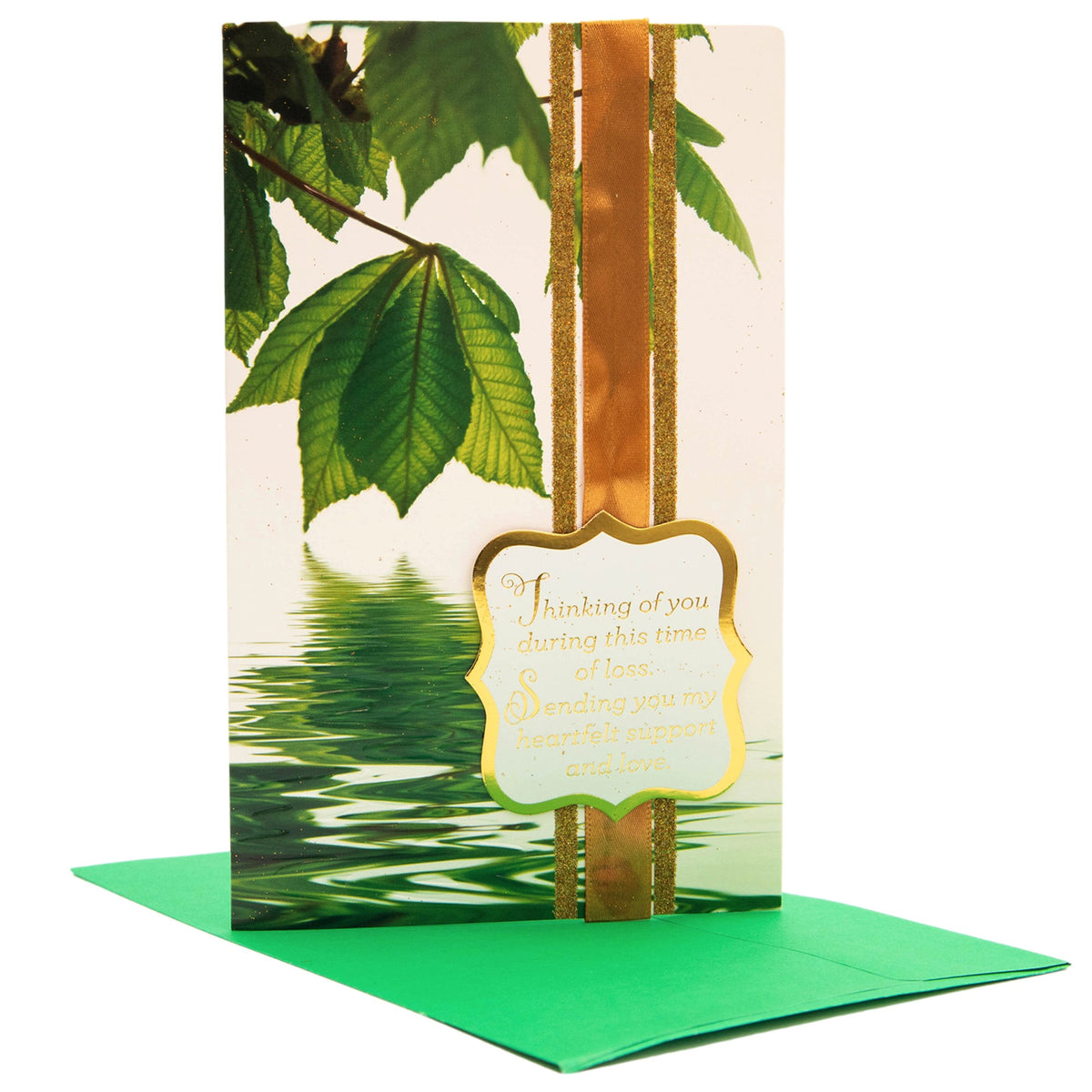 PaperCraft Handmade Sympathy Card – 3D Nature Scene With Glitter