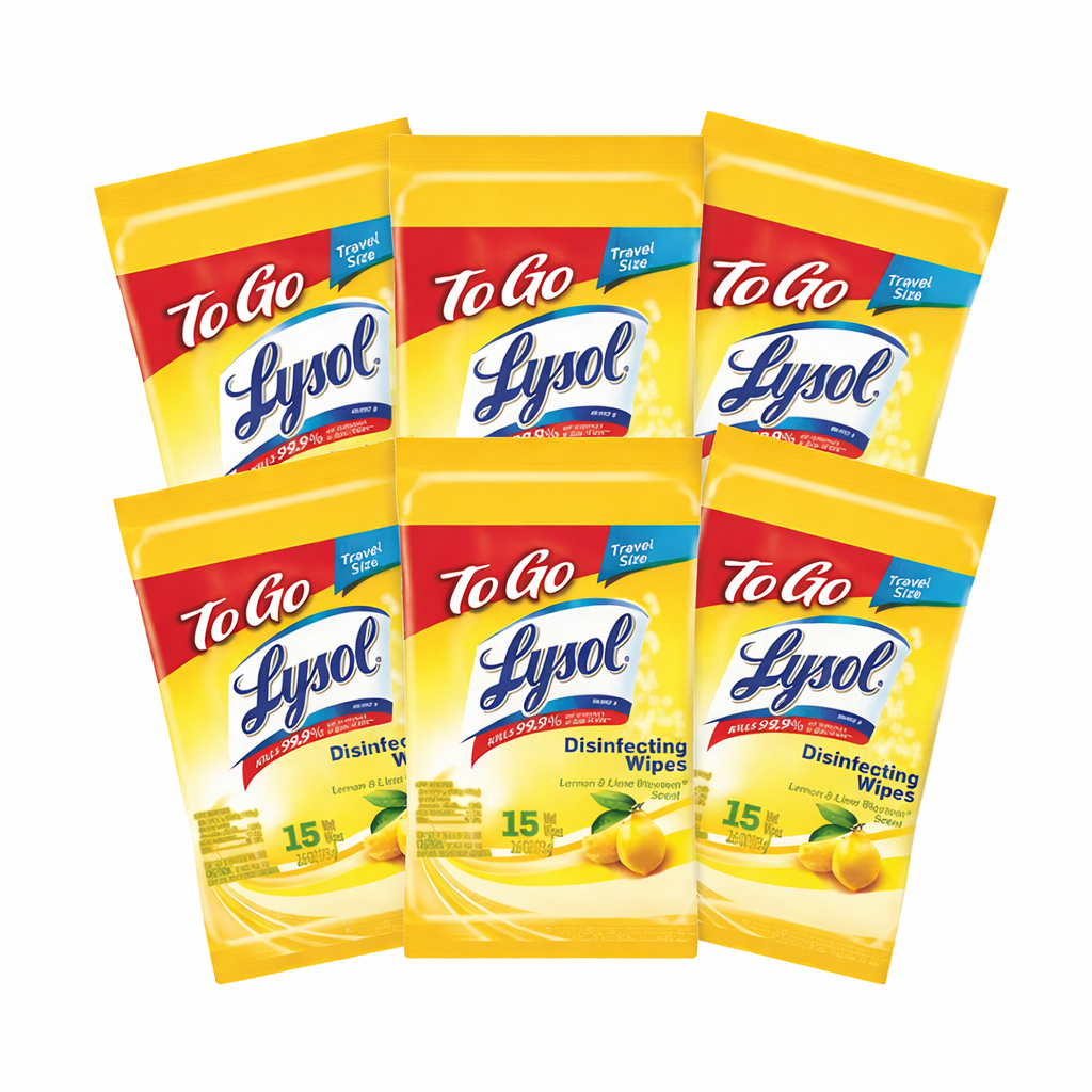 6pk Lysol Disinfecting Wipes To-Go Flatpacks – Lemon & Lime Blossom, Travel Size