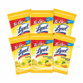 6pk Lysol Disinfecting Wipes To-Go Flatpacks – Lemon & Lime Blossom, Travel Size