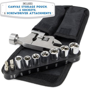 15-in-1 Multi-tool with Screwdriver Bits and 6 Sockets in Storage Pouch