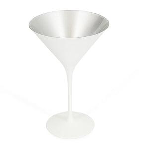6pk Stolzle Glisten 8.5oz Martini Glasses Glossy White Crystal w/ Metallic Coat
