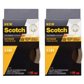 2pk Scotch Outdoor Indoor Permanent Heavy Duty 4ft Fastener Mounting Strips 5lbs