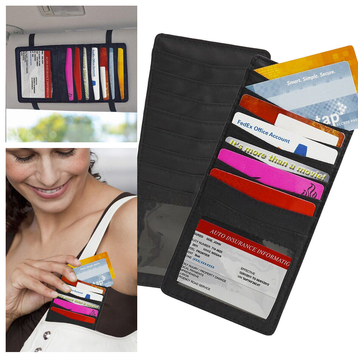 2pk Ideaworks Credit Card Holders 20 Slot Travel Business Reward Organizers Case