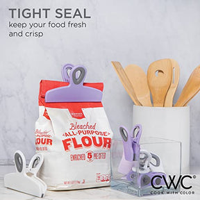 Heavy Duty Chip Clips & Magnet Clips for Food Storage - Lavender (Pack of 8)
