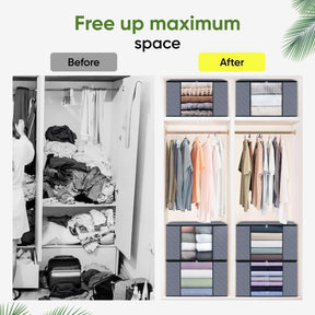 4-Pack Foldable Organizer Bins with Handles & Clear Window - 24 Gallon (90L) Under Bed & Closet Storage Box