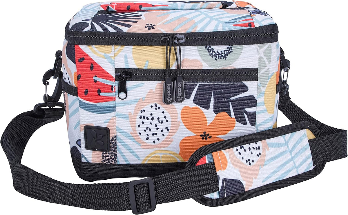 KOOZIE Small Insulated Lunch Cooler – 6-Can Soft Sided Bag – Tutti Fruitti Design
