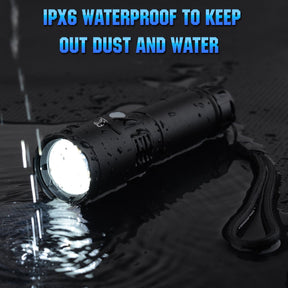 Long Throw Rechargeable Flashlight – 1200 Lumens, USB-C, Zoomable Beam
