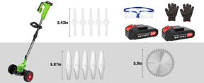 24V Cordless Electric Weed Wacker Kit – 3-in-1 Trimmer with 2 Batteries & 11 Spare Blades