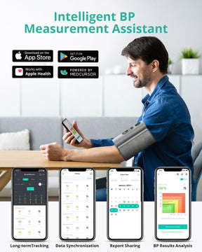 Medcursor Smart Wireless Blood Pressure Monitor – App-Enabled, Rechargeable & Portable