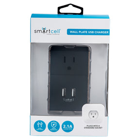 Wall Plate Dual USB Charger – 2.1A Fast Charge, Portable Plug-In