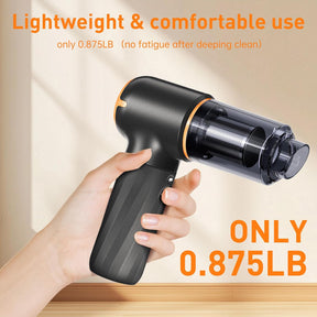 Cordless Handheld Vacuum & Air Duster – 4-in-1 Mini Car Cleaner with LED Light