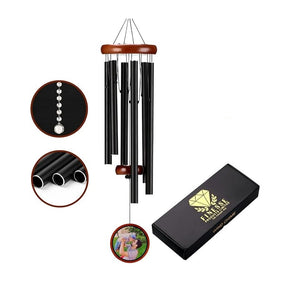 Finesse Outdoor Wind Chime with Photo Frame – 6 Aluminum Tubes – Waterproof Garden Decor