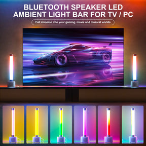 Set of 2 Bluetooth LED Light Bar with Speaker – Sync Music Reactive Ambience Lights
