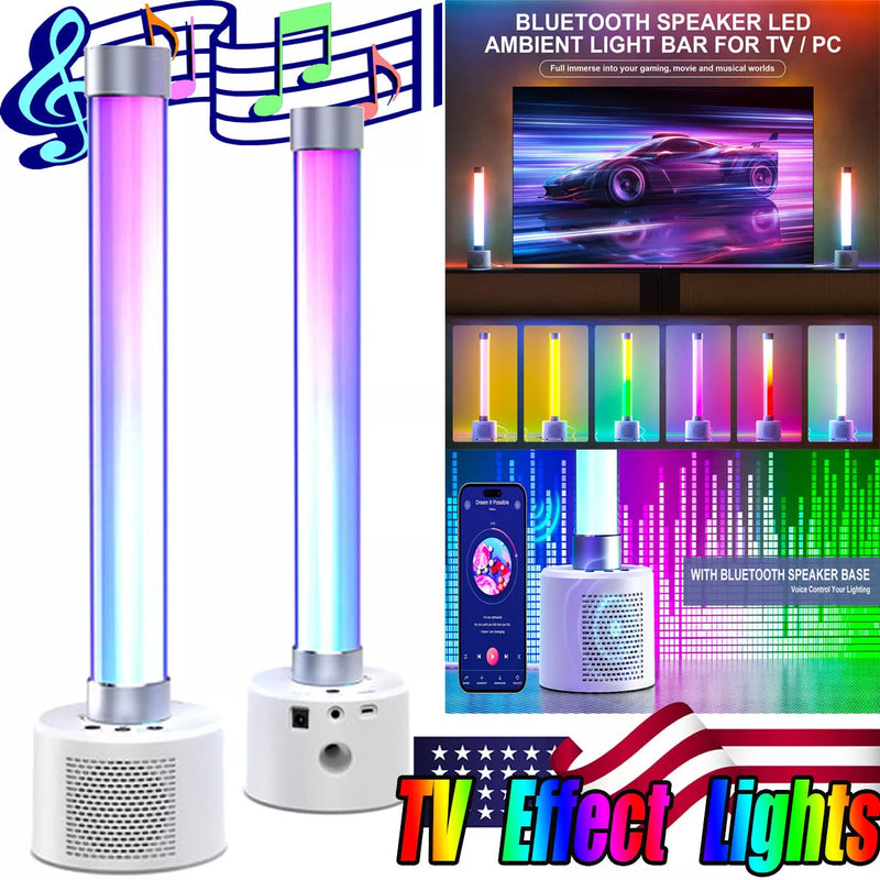 Deal Genius Set of 2 Bluetooth LED Light Bar with Speaker – Sync Music Reactive Ambience Lights