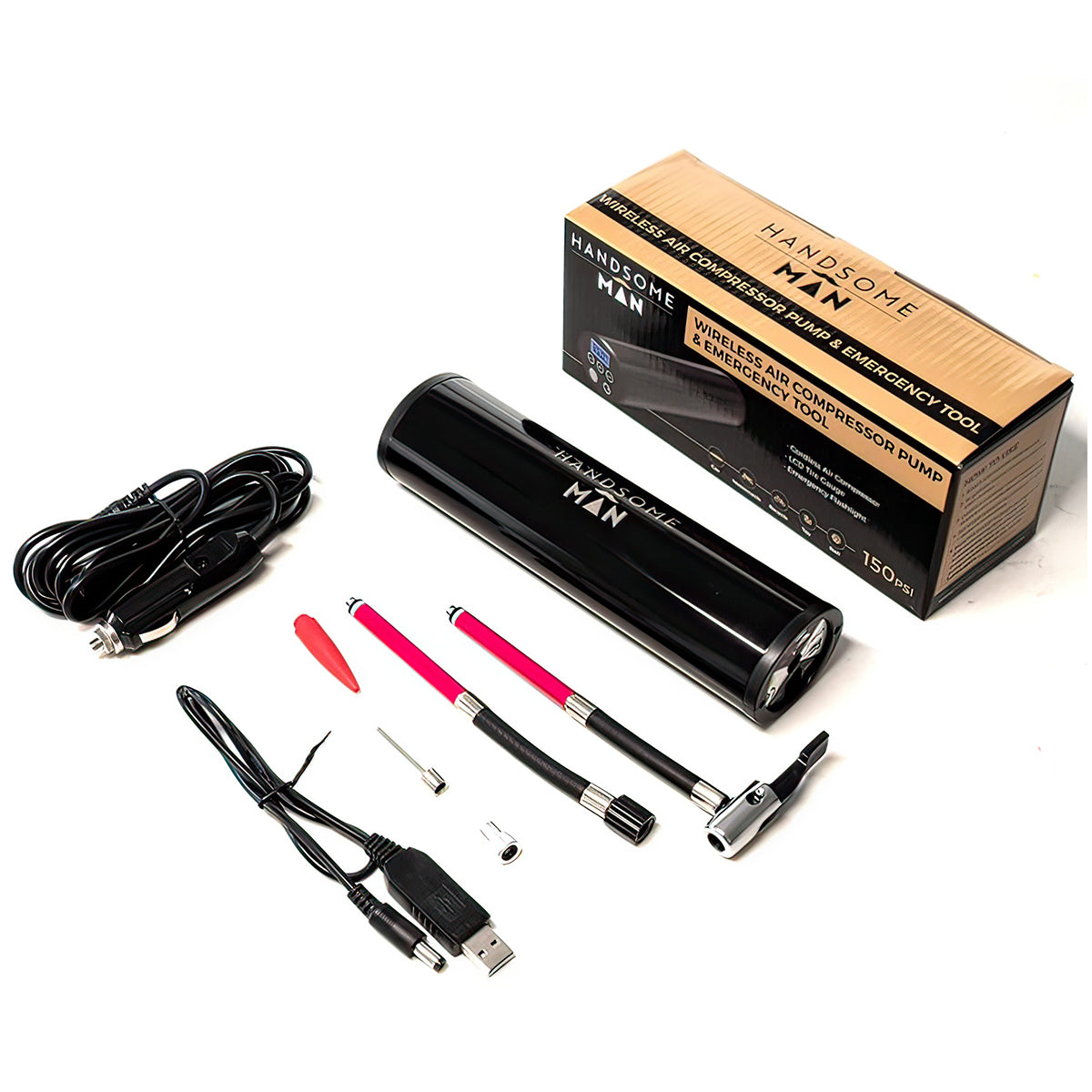 Cordless Tire Inflator with LED Flashlight – 150 PSI Portable Air Compressor