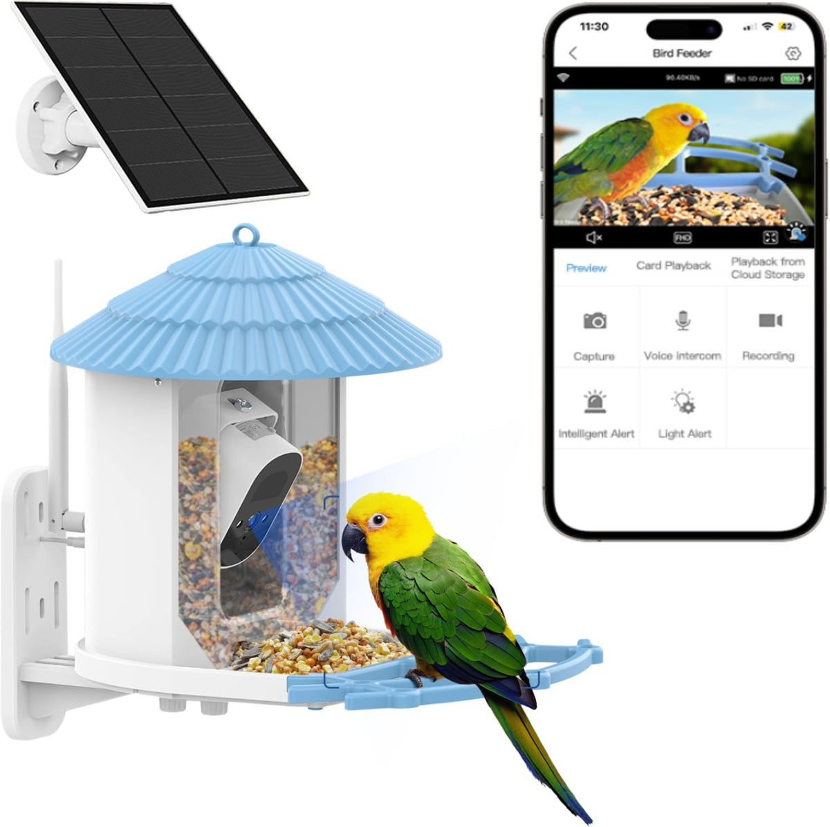 Deal Genius Smart Bird Feeder with 2.5K Camera & Solar Power – AI Bird Recognition