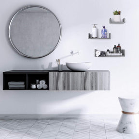 Rustic U-Shaped Floating Wall Shelves – Set of 3 | Minimalist Wood Shelves for Home & Pantry Decor