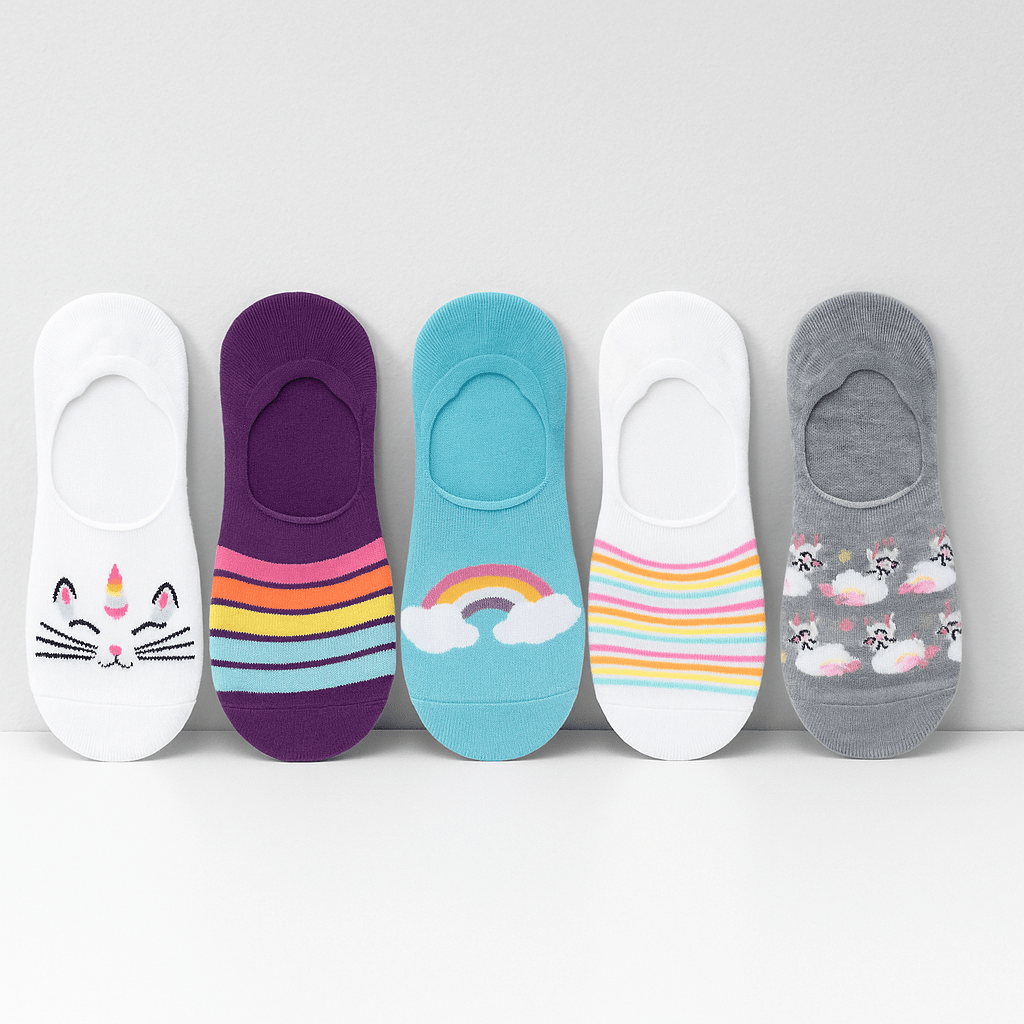 5pk LaDeDa No Show Socks for Women – Lightweight Non-Slip Fit