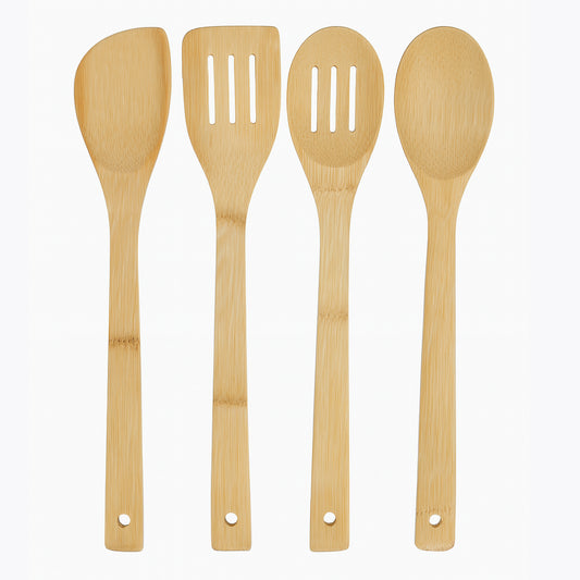 Smart Chef Bamboo Cooking Utensils – 4pc Eco-Friendly Kitchen Tool Set