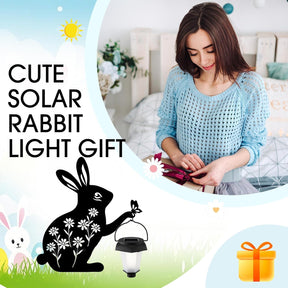 Black Rabbit Solar Garden Lantern – LED Lighted Bunny Yard Stake, 47.2" Tall
