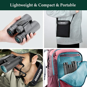 Adorrgon 12x42 HD Binoculars for Adults with Phone Adapter & Tripod – Clear Low Light Vision